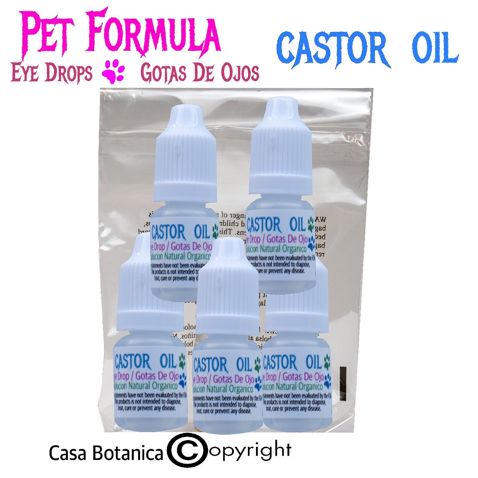 5Pcs Castor Oil Pet Formula  , Casa Botanica