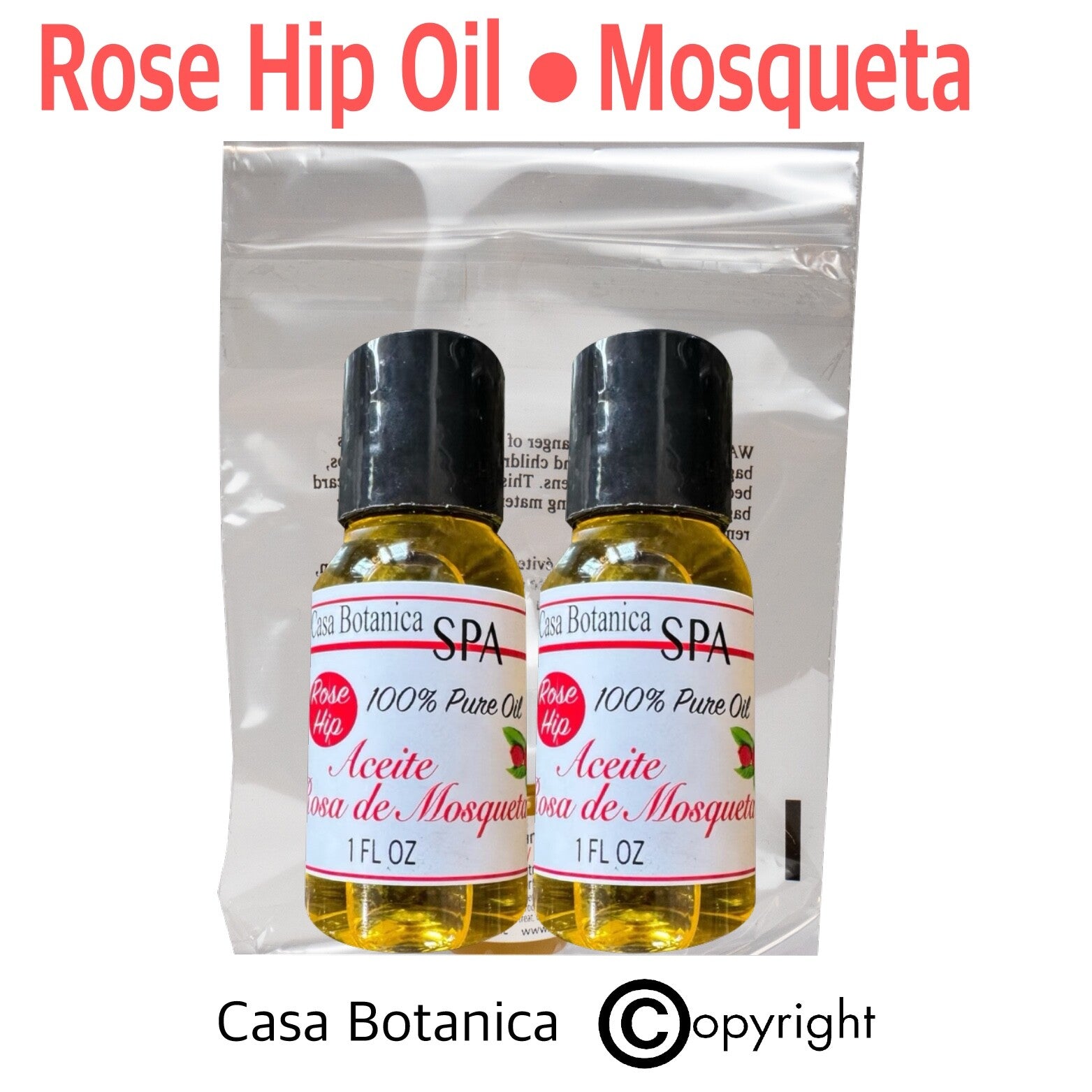 2 pcs Rose Hip Oil Aceite de Mosqueta  Casa Botanica