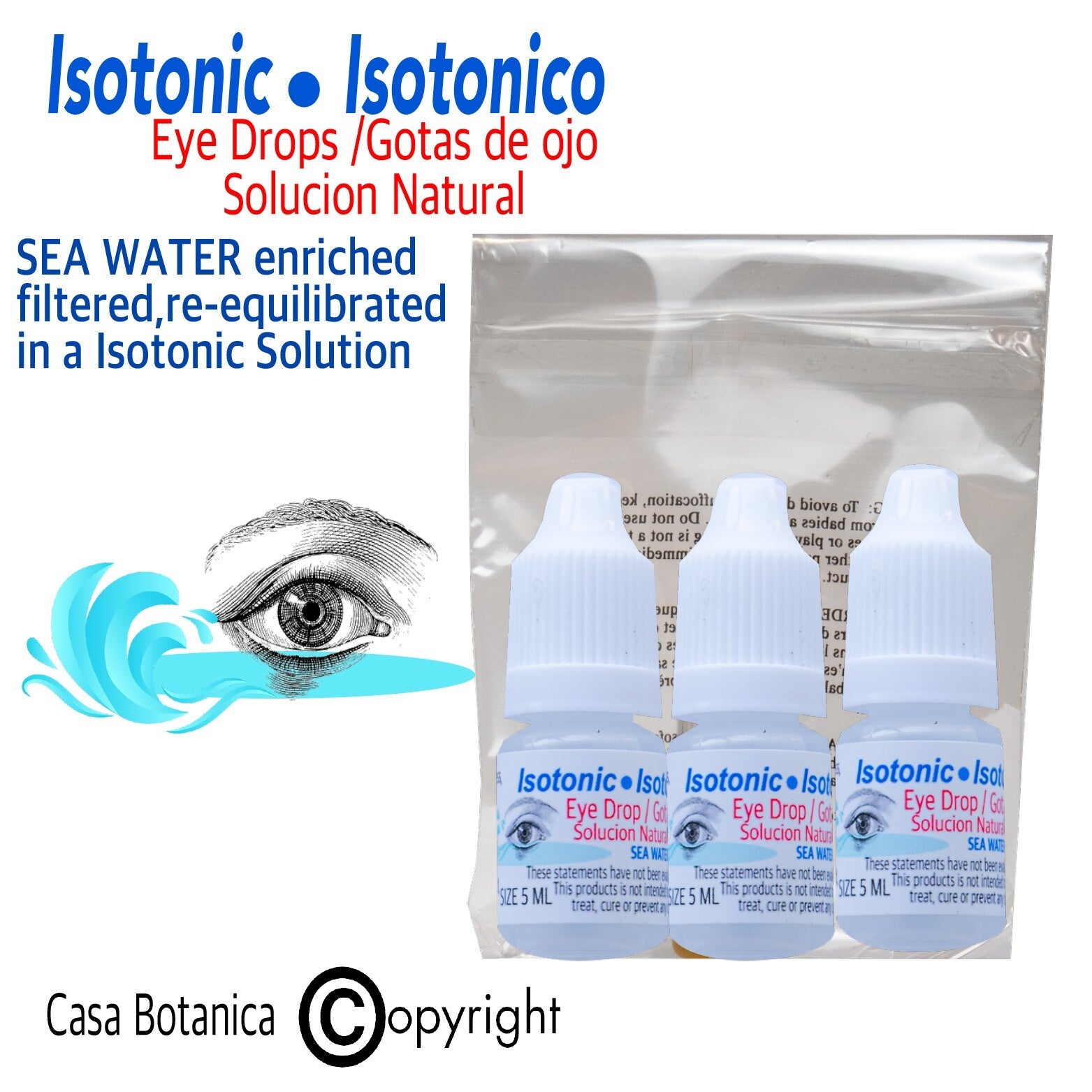 3 pcs SOTONIC * ISOTONICO SEA WATER-Agua De Mar Casa Botanica