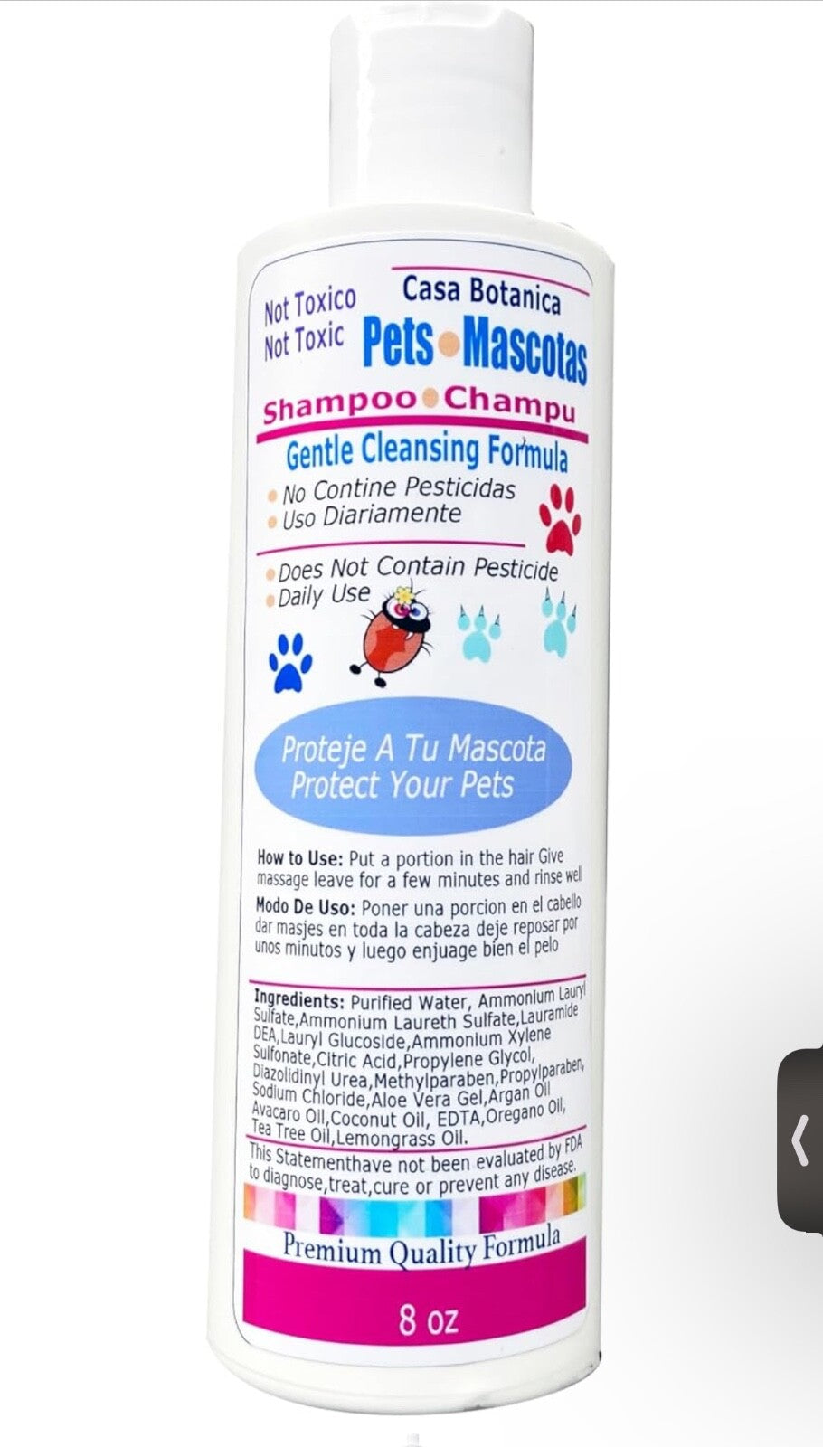 Pet Shampoo/1oz Castor Oil  Pet Formula
