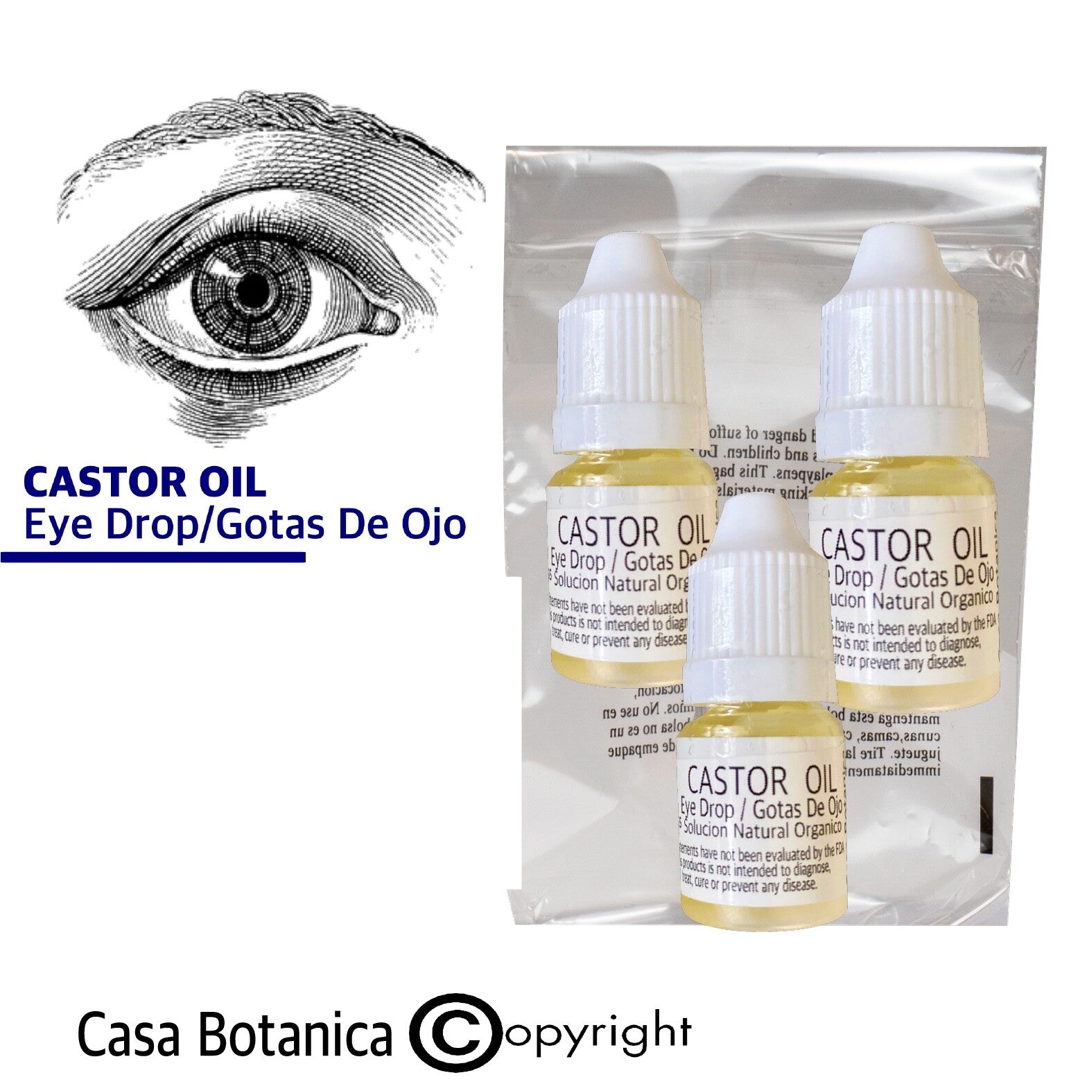 3 Pcs Castor Oil  Organic Cold Pressed Non GMO Hexane Free
